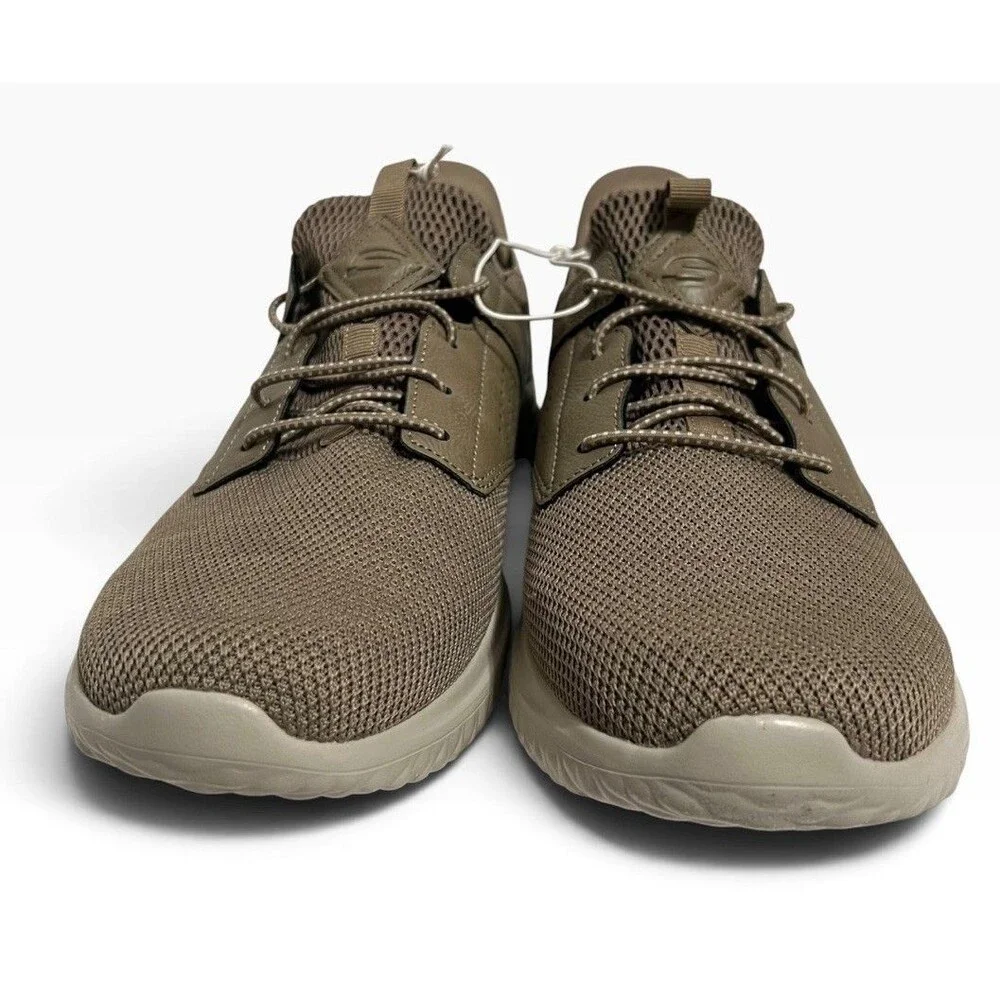 Skechers Delson Swift Fit Sneakers Mens 12 Taupe Hands Free Slip-Ins 255101 NWOB